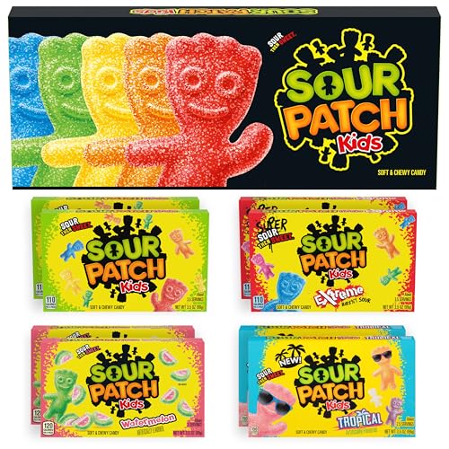 SOUR PATCH KIDS Soft & Chewy Candy Variety Pack Large Gift Box, Bulk Candy, 8-3.5 oz Boxes