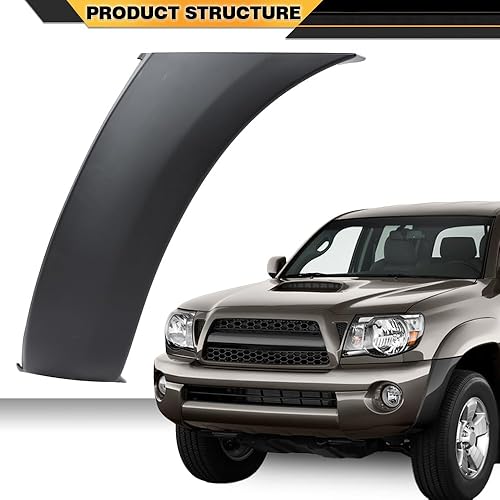 Miniatura 6 de Nueva tapa de parachoques delantero izquierdo del lado del conductor compatible con Toyota Tacoma 2WD4WD 2005-2011 Extensión de guardabarros