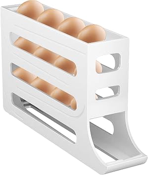 Egg Holder, Egg Holder, 4 Tiers, 3 Colors, Automatic Rolling, 30 Pieces, Egg Case, Refrigerator Tray, Egg Case, Automatic Rolling, Egg Tray, Egg Grid, Egg Rack, Egg Storage, Egg Storage, Eggs Storage,