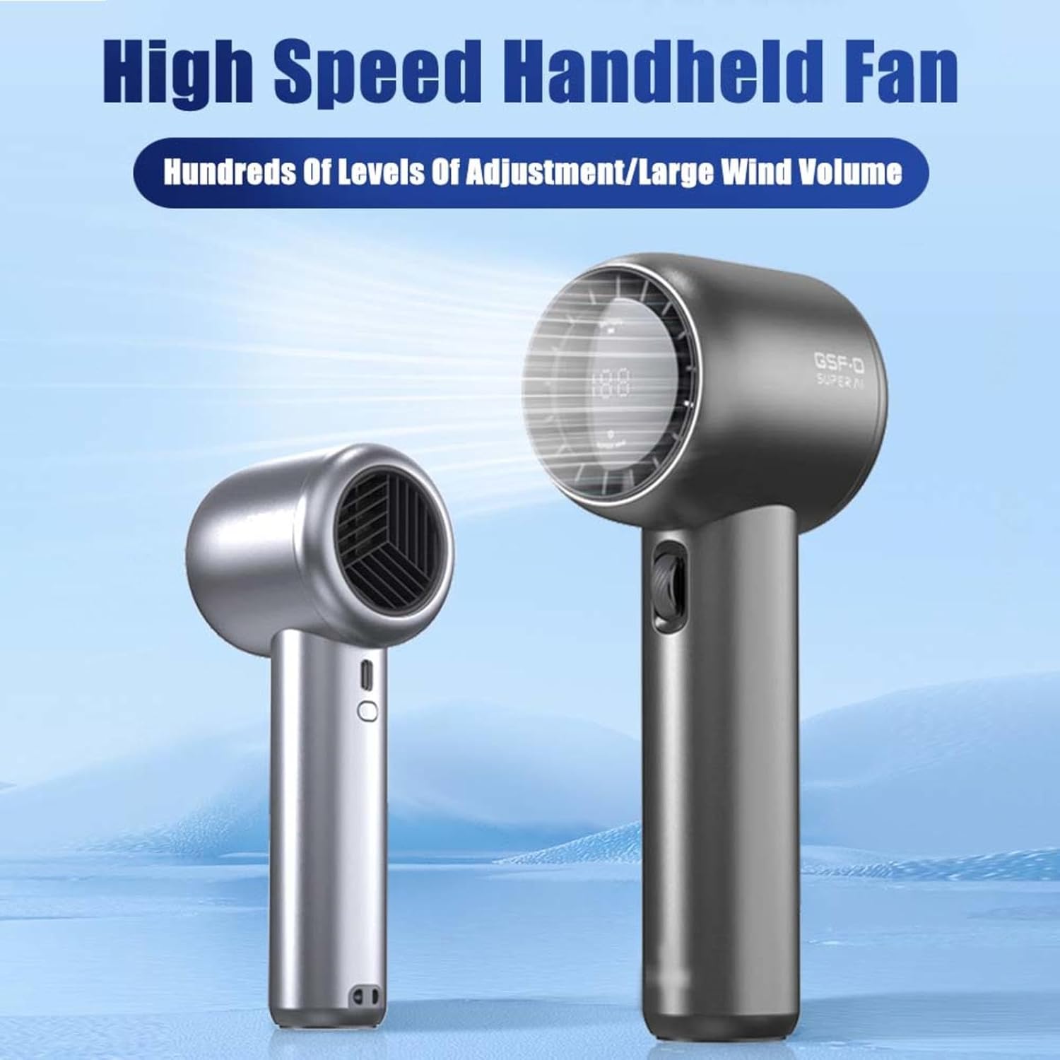 Battery Powered Fan Rechargeable Gears, Continuously Variable Speed, Personal Fan Seconds High Wind Speed, Small Handheld Fan Travel Fans Portable/White