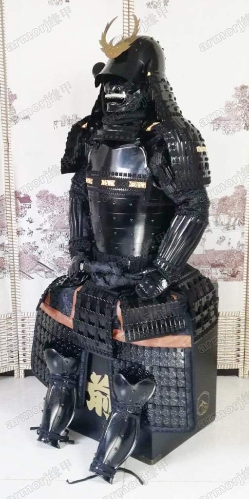 Wearable Japanese Armor Suit Rüstung Samurai Iron Silk Ken-Katabami Black O033