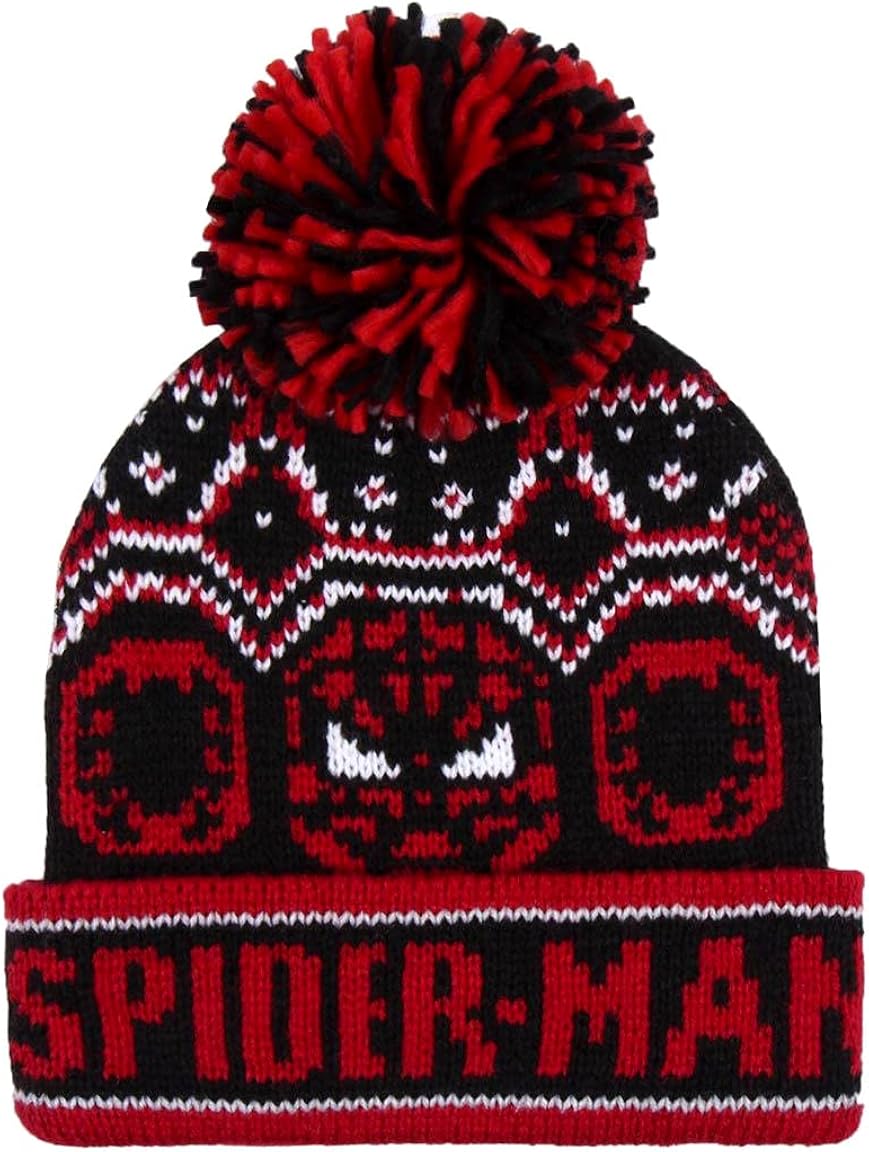 Spiderman 222821 Gorro Jacquard, Rojo, 6-14 años
