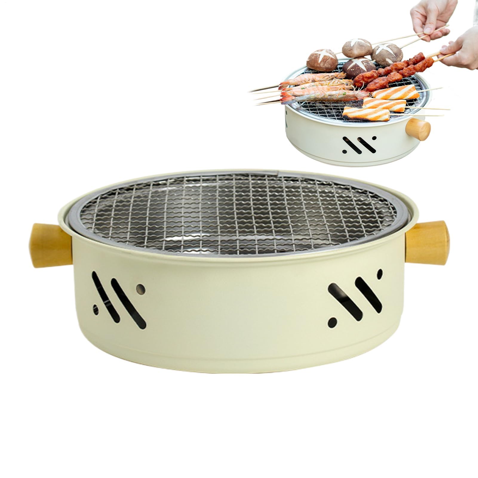 Parrilla portátil sin humo para camping y portón trasero