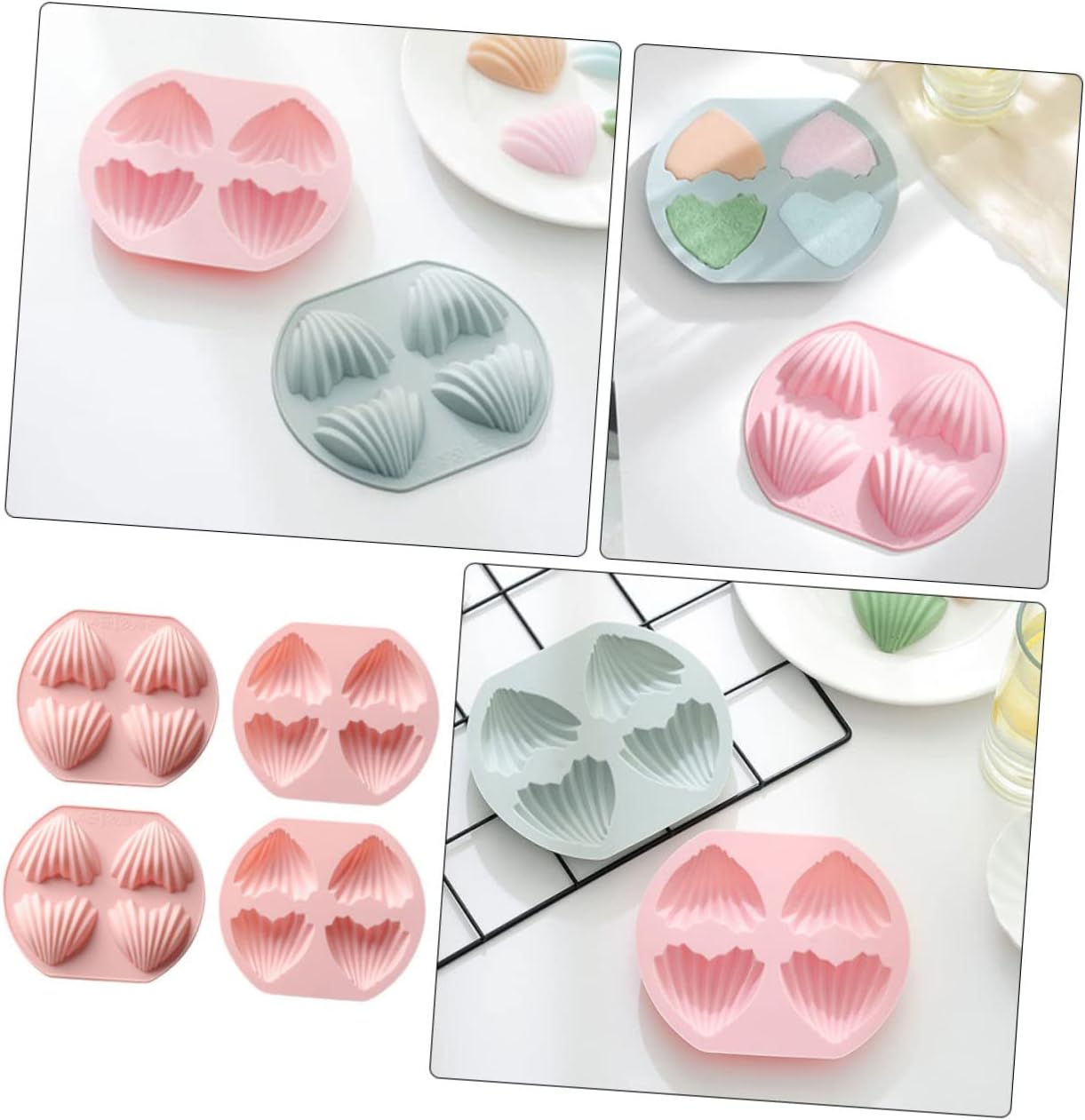 4pcs Silicone Heart Shape Cake Molds Nonstick Baking Molds for Fondant and More for Valentine Day Birthdays and Special Occasions