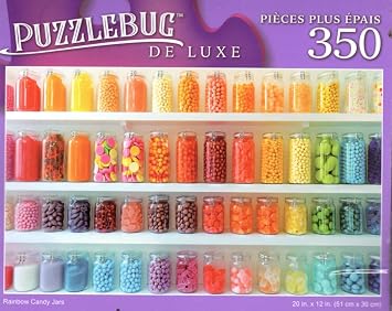 Rainbow Candy Jars - 350 Pieces Deluxe Jigsaw Puzzle for Adult