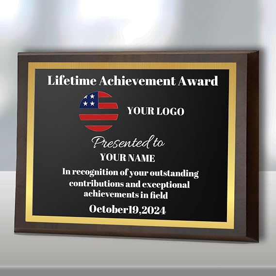 Custom Award Plaque Personalized Engraved Plaques for Retirement Employee Appreciation Volunteer Recognition Ideal for Teachers Students