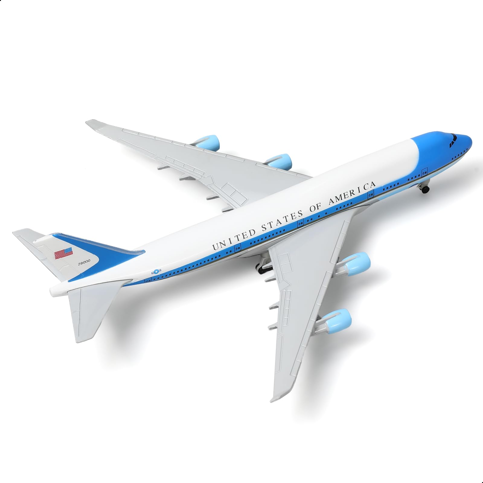 Air Force One 1/300 - Modellino di aereo in metallo Die-Cast con supporto per Boeing747 VC-25A in lega (8,3 pollici), regalo per appassionati di aviazione, collezione di display desktop