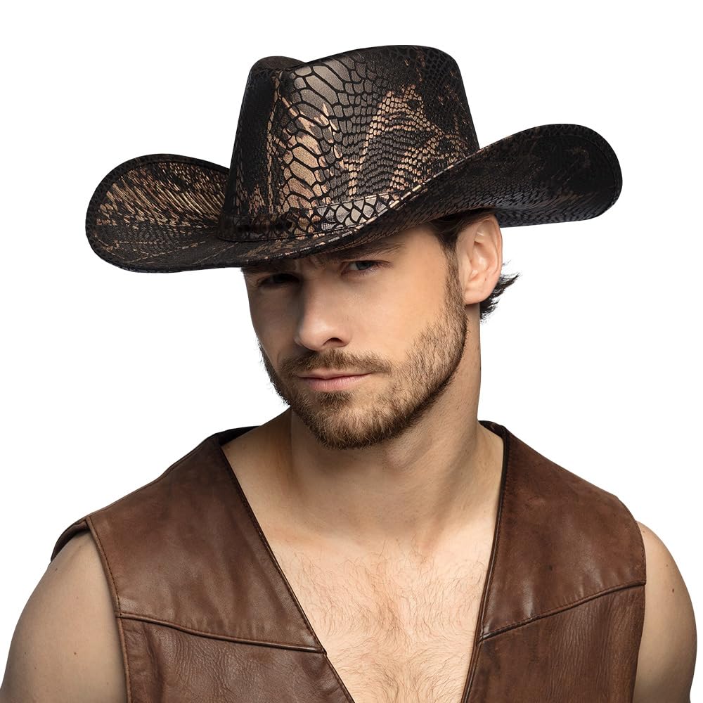 Boland - Cowboy hat, headgear, costume accessory, accessory for festival, carnival or theme party