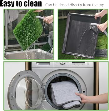 Petgrow artificial grass dog toilet with tray 50.8×76.2cm, easy to clean, reusable pet urinal pad for training, 4th floor with replacement grass indoor balcony corridor dog basin (L)