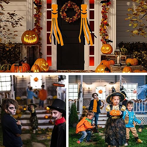 JINGLING Windsocken für draußen | Kürbis-Geist-Windsack-Halloween-Dekorationen,Gruselige Cartoon-Atmosphäre-Requisite, Halloween-Dekorationen, Baumschmuck für Party, Hof, Zuhause, Baumgarten – Bild 4