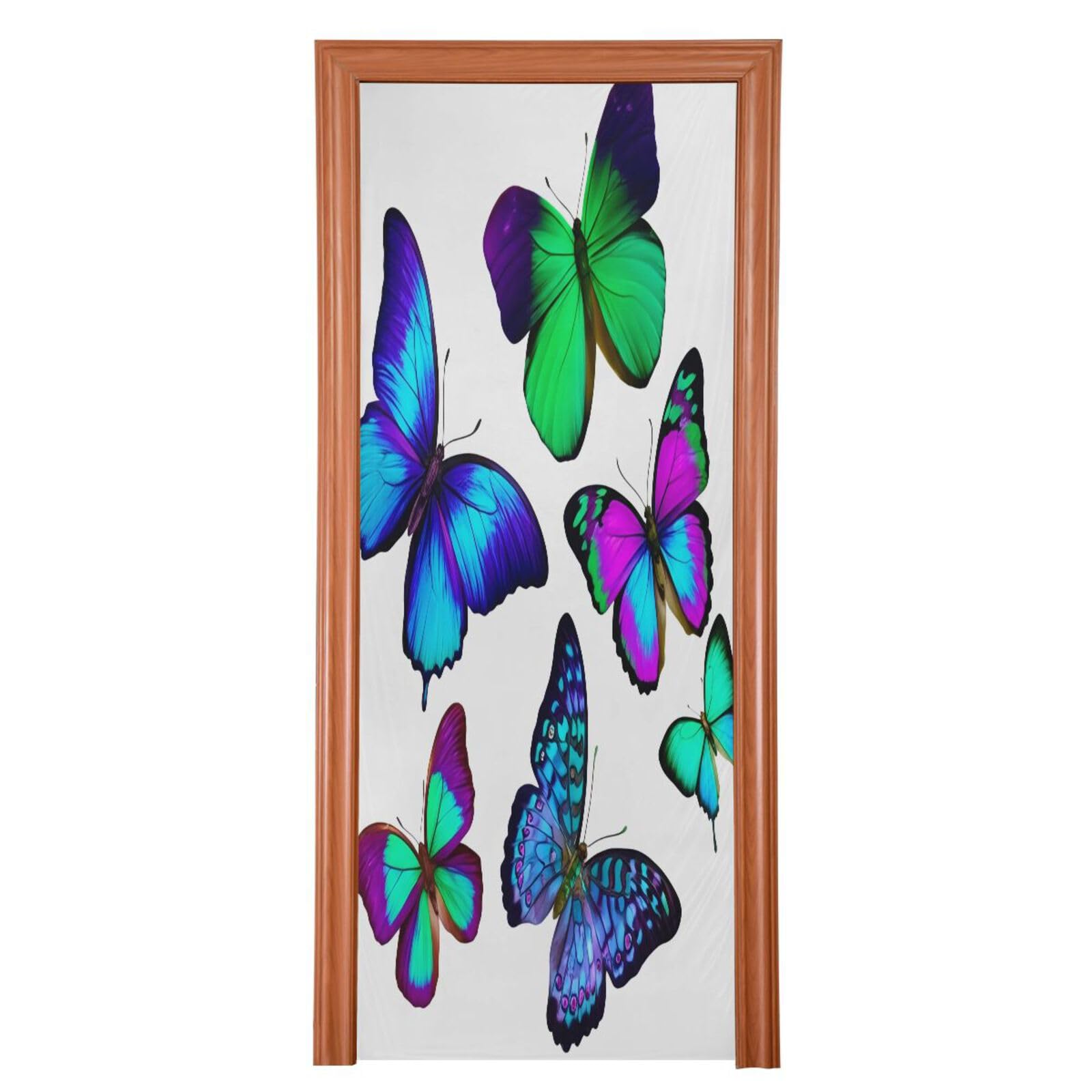 Housse de porte de Noël motif papillon pour décorer facilement une entrée de maison