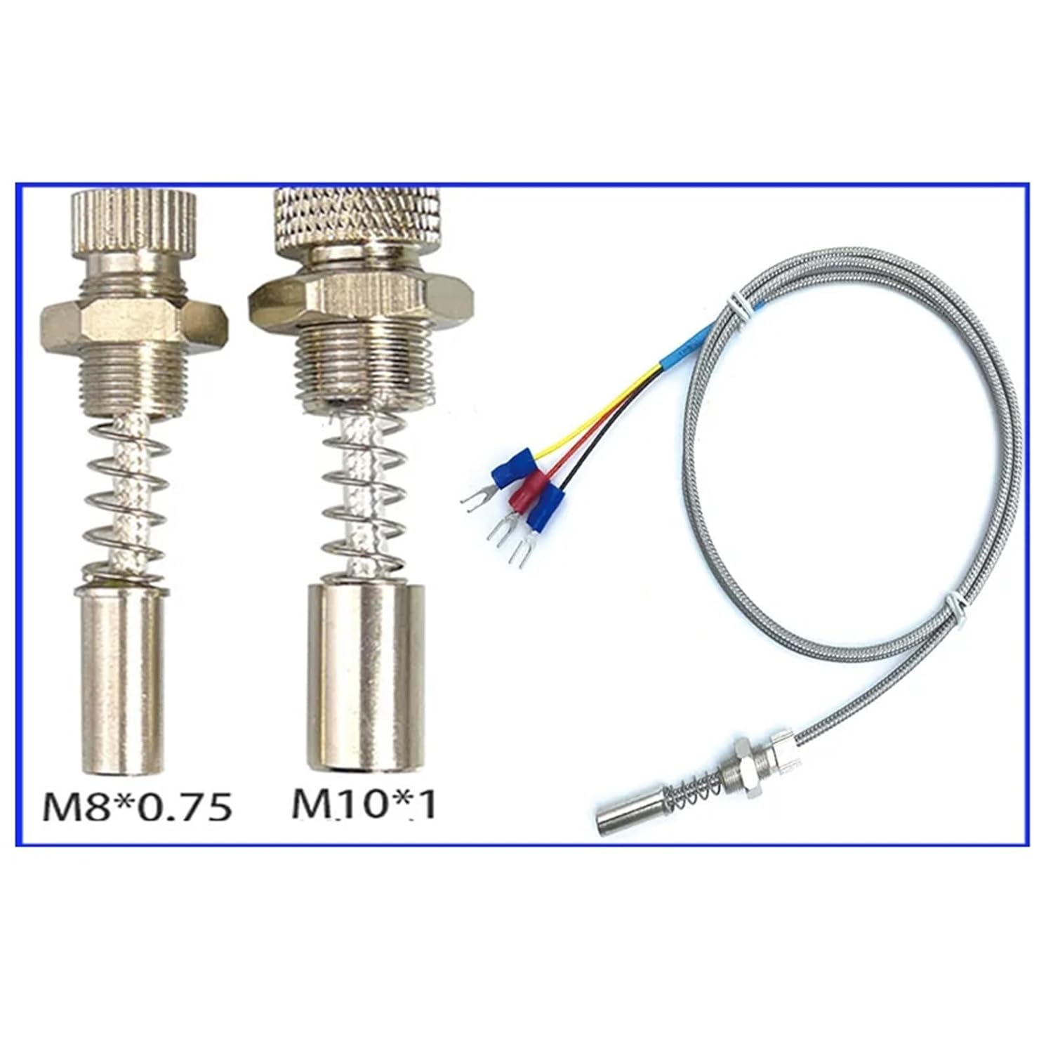 Pt100 Threaded Fixed Surface Flat Sensor 420°C 1Pcs(PT100(M10X1) L1M)