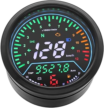 Motorcycle Universal Speedometer Digital Dashboard Meters 12000RPM Kmh/mph Voltage Display Gear Indicator For GN125 Speedometer Gaug