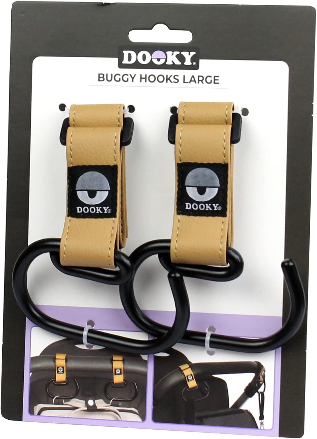 Dooky Pram Hooks Large, Pack of 2 Pram Hooks Buggy for Bags, Pram