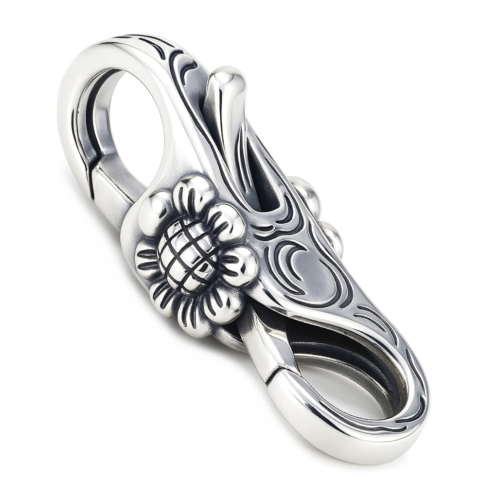 Doppio moschettone in argento sterling 925 Premium – Chiusura gioielli girasole XXL 22 mm – bracciale & collana fai da te