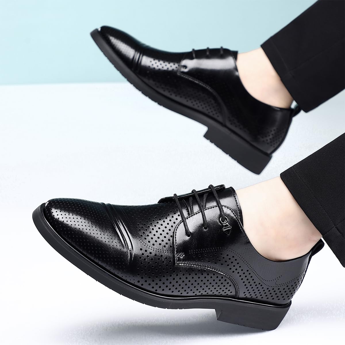 Scarpe Eleganti in Pelle da Uomo Scarpe Oxford Punta Classiche, Stringate e Traforate, per Matrimoni e Smoking Ballo