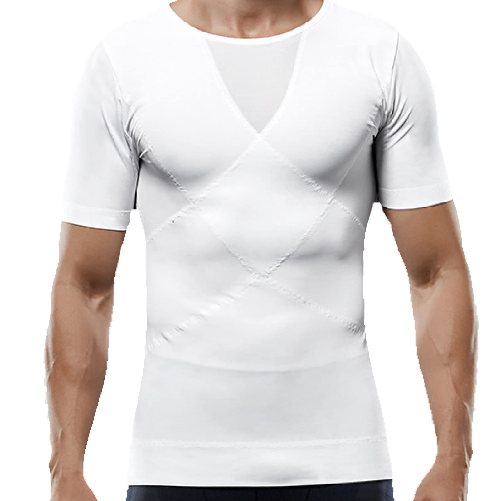 TTDGYYXW Body da Palestra da Uomo a Maniche Corte Dimagrante Top compressivo Addominale Elastico per Lo Sport