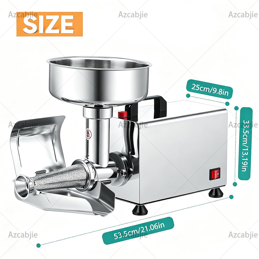 Spremi Pomodori E Colino in Acciaio Inox | Macchina per Salsa Di Pomodoro Da 450 W,Passaverdure Elettrico in Acciaio Inox Pressa per Salsa Di Pomodoro,Fragole Mirtilli