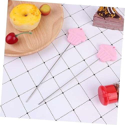 Miniatura 6 de Herramientas de silicona para hornear magdalenas de silicona, brocheta de metal para tartas, sonda de torta de metal, probador de pan de cocina,