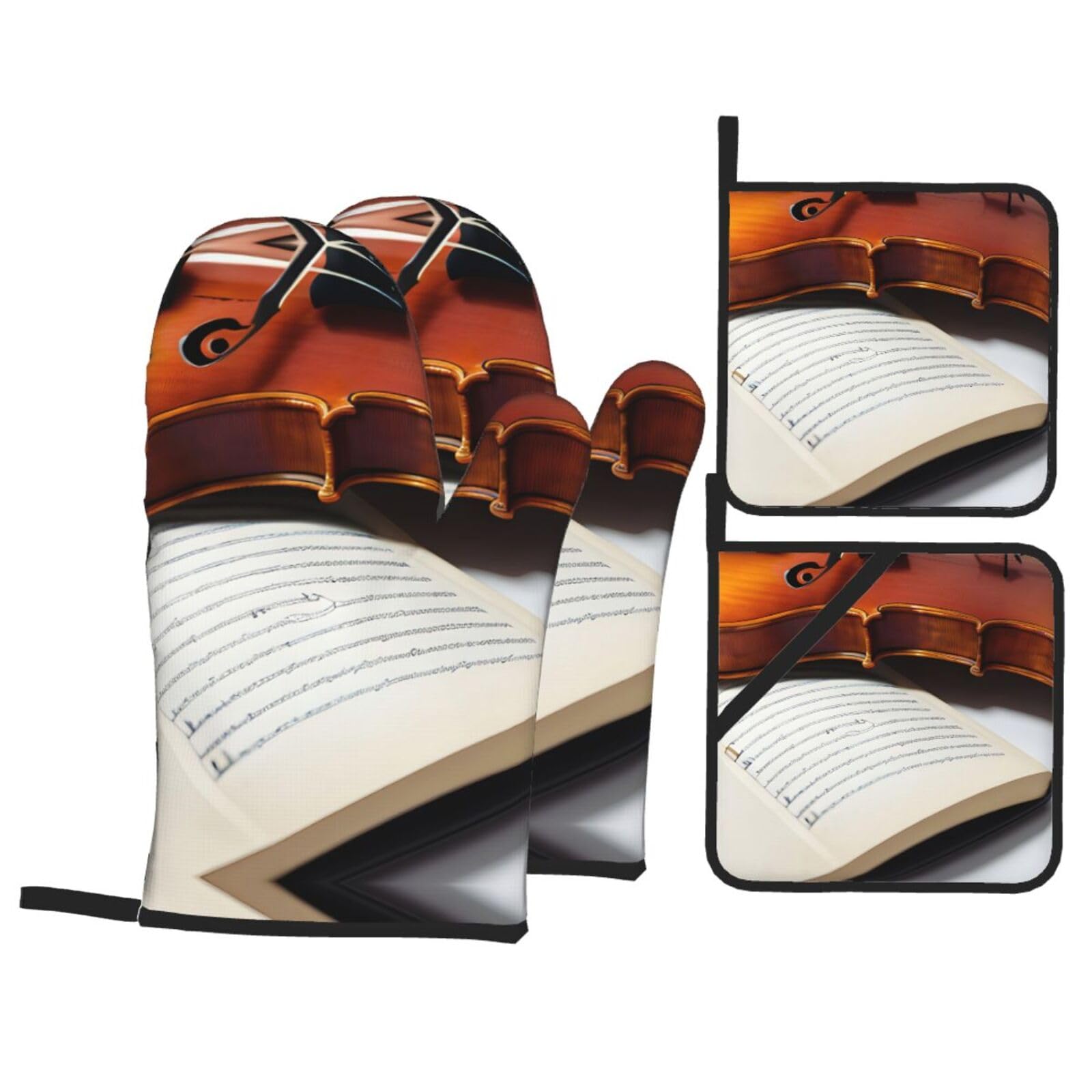 Gants de cuisine Violon Book pince barbecue lot de 4 ustensiles de cuisson