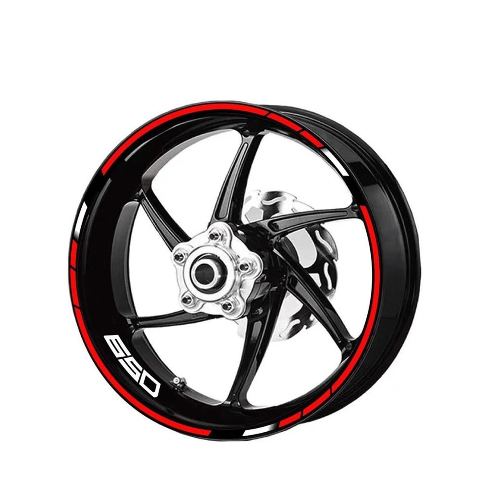 Motorcycle Reflective Rim Stripe Stickers Edge 1 Set for Kawasaki for Z650 for Z-650(Color1)