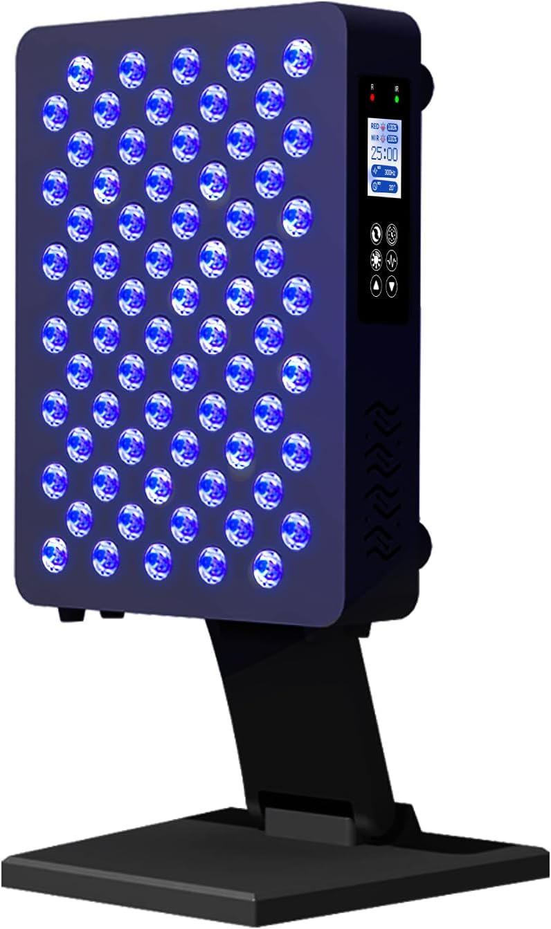 Red Light Therapy – 6 Wavelengths (600-850nm) Full Body Red Light Therapy, Touch Control & HD Display, 70 LEDs Ideal for Body, Face, Pain Relief, Anti-Aging & Recovery, 350W Black