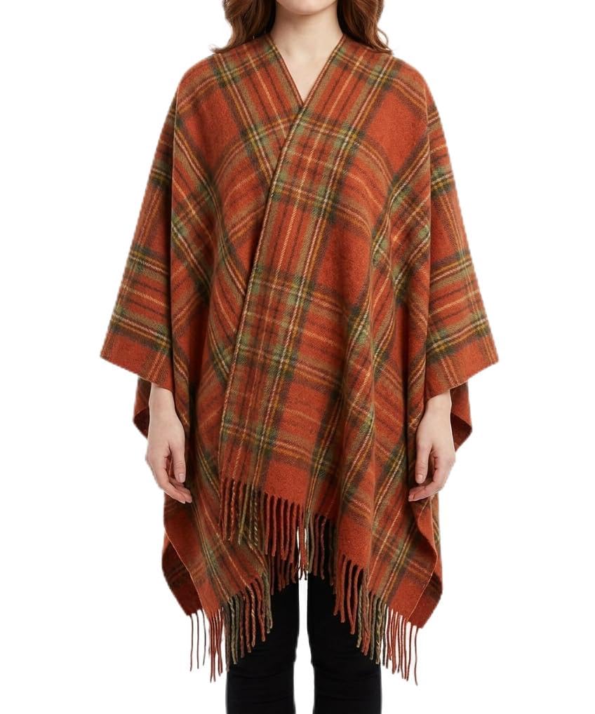 Merino Wool Unisex Tartan Cape, One Size (UK, Alpha, One Size, Regular, Regular, Antique Royal Stewart)