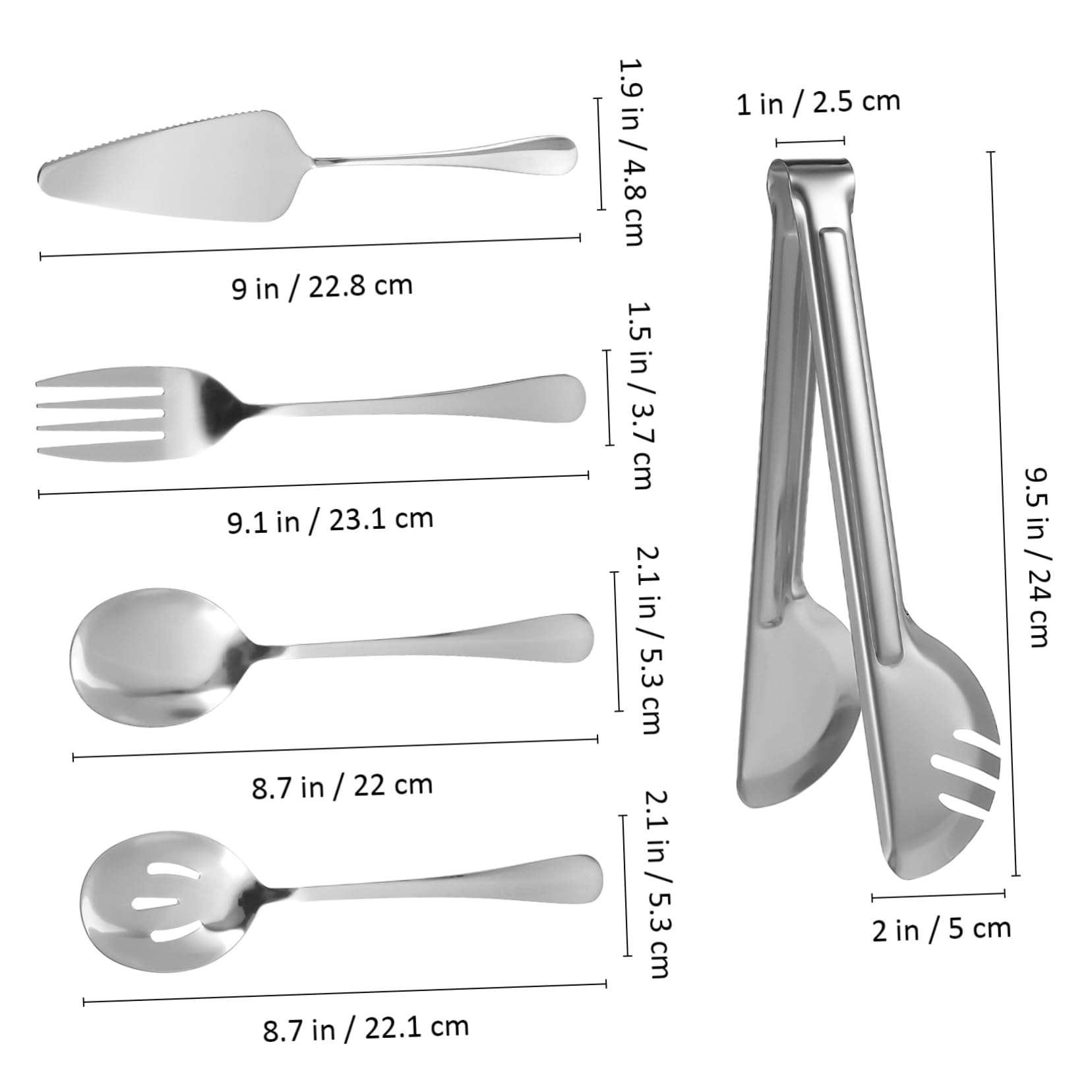Cabilock Cuillère De Service Pinces Et Fourchettes Inox Pour Cuisine Et Buffet Ustensiles Pour Servir Nourriture à Table Et Service
