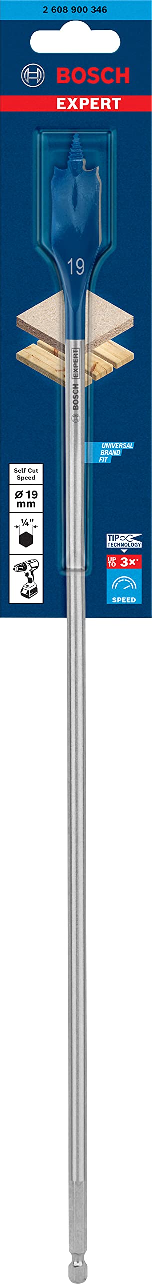 Bosch Professional 7x Set de brocas fresadoras planas Expert SelfCut Speed (para Madera blanda, Aglomerado, Ø 16-32 mm, accesorios Taladro de impacto rotativo) — view 17