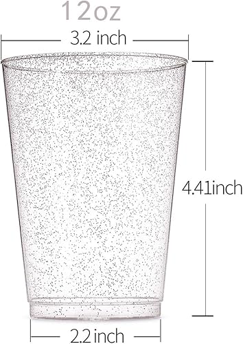 Vista 44 de WDF Paquete de 60 vasos de plástico transparente de 9 onzas desechables para fiestas, reuniones de vacaciones, bodas Transparente (60 unidades)