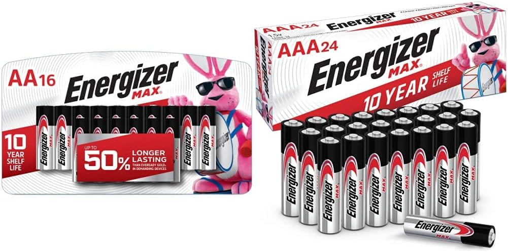 Energizer Max Alkaline AA and AAA Batteries Bundle (16 AA + 24 AAA)