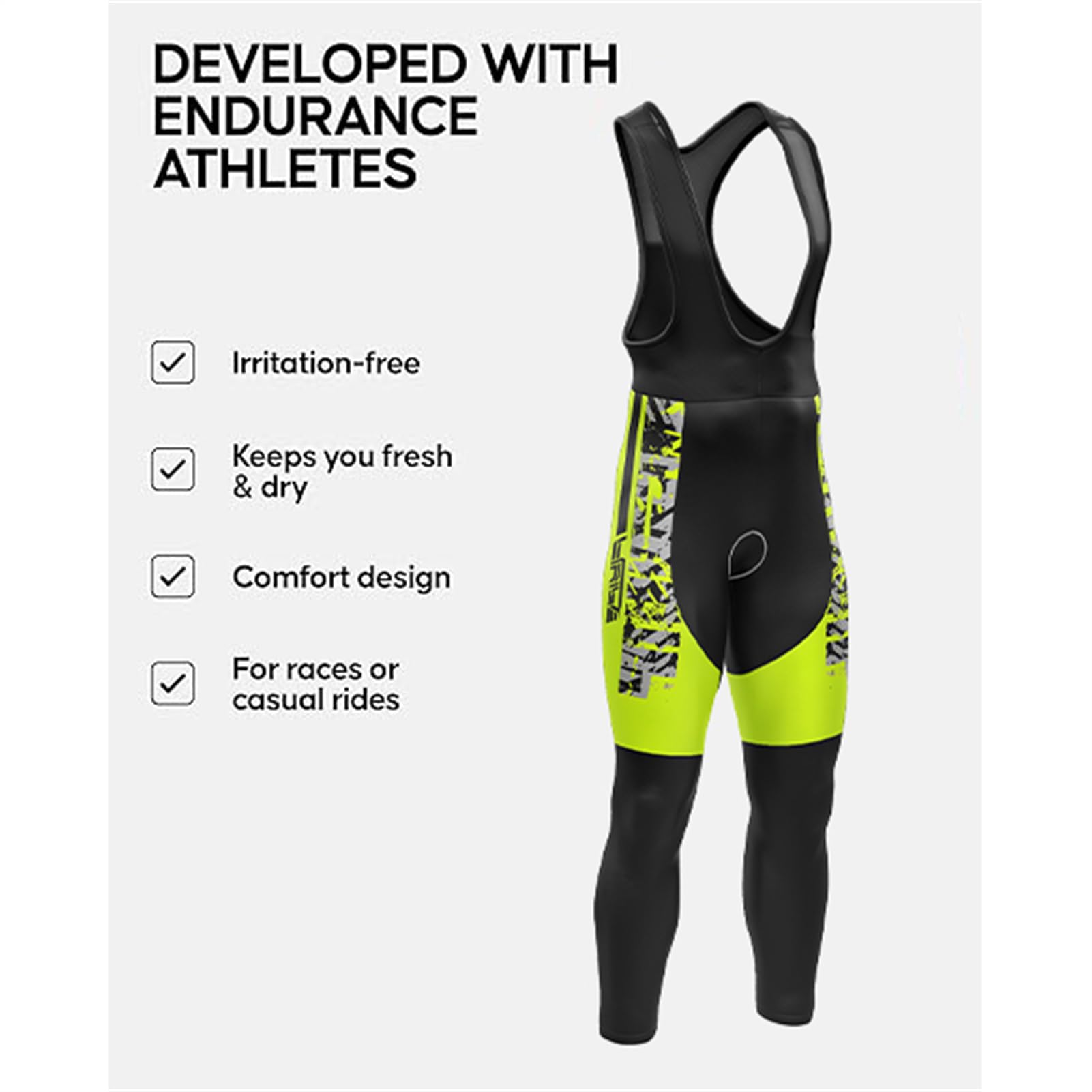 Culote Ciclismo Hombre Largo Culote Bicicleta Montaña/MTB con Badana con Tirante