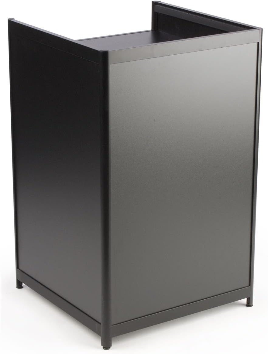 Black Laminate Cash Register Stand with Locking Drawer and Adjustable Shelf, 24 x 38 x 23-3/4-Inch,