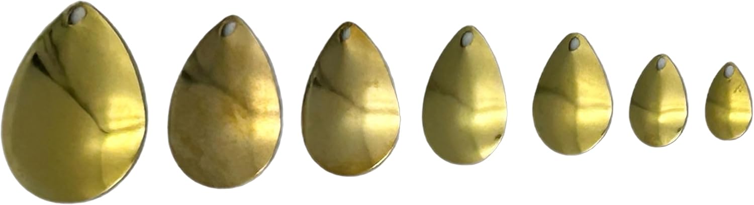 Colorado Brass Smooth Spinner Blade for Lure Making Supplies, DIY Lure Part for Spinnerbait Inline Spinner Blade Made in USA 25 Pack Size #5 - #0