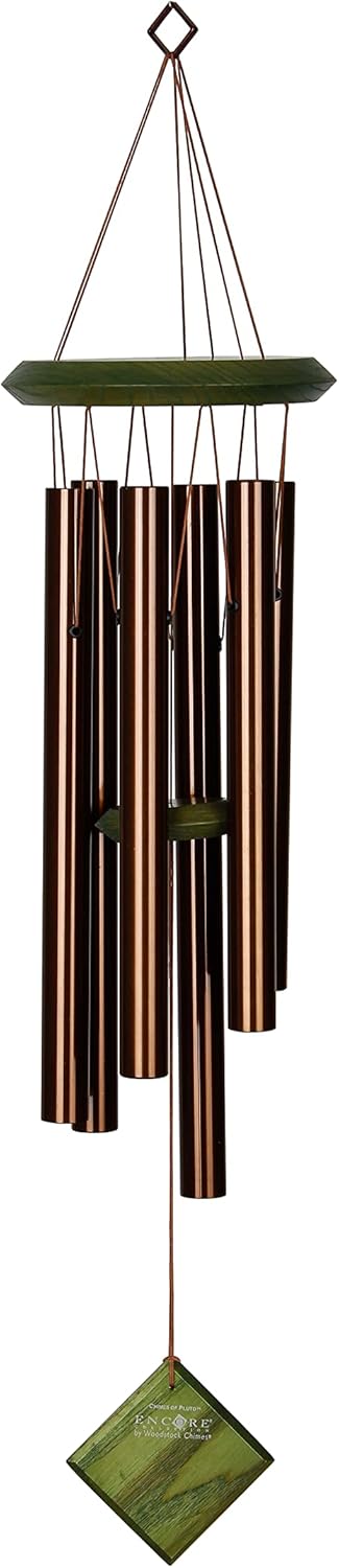 Woodstock Wind Chimes of Pluto Wind Chimes for Outside 27" Green Small Light Sound Chime Décor for Outdoor Garden, Patio, Porch, Encore Collection