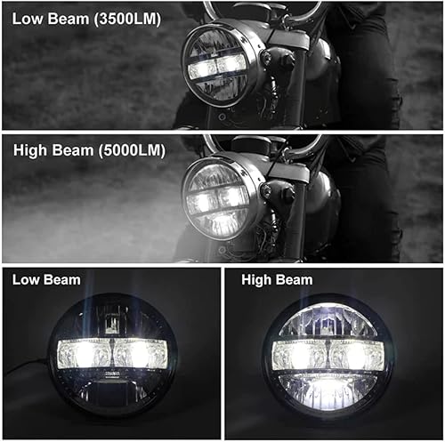 Miniatura 5 de POCHY Motorcycle Headlight For Motorcycle Street Motobike For Cafe Racer Left Right Turn Signal Led Halo 7 Inch Headlight With Headlamp Housing
