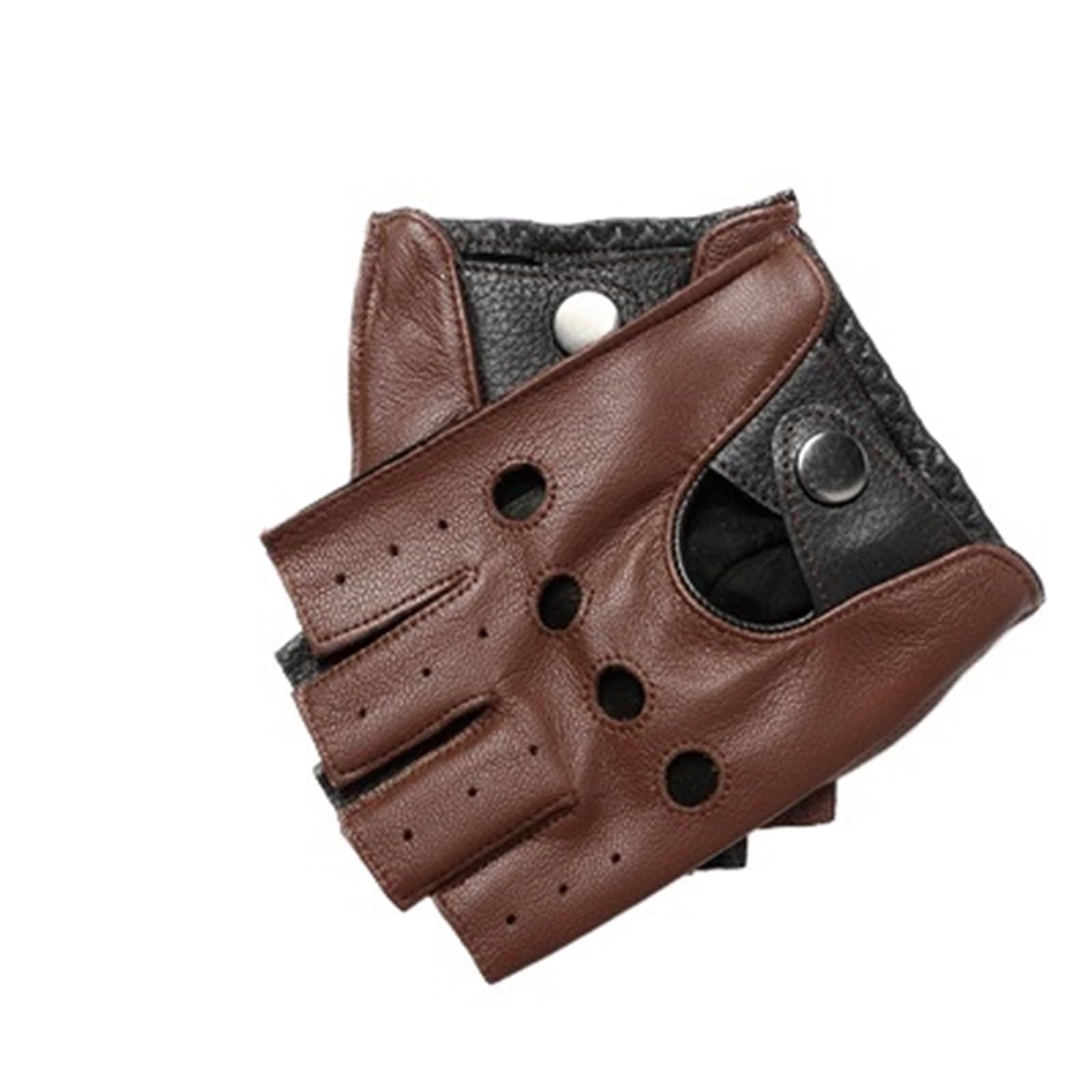 Guanti da Guida in Pelle Guanti da uomo in pelle a mezza dita sottili primaverili, guida e equitazione, Luvas Guantes