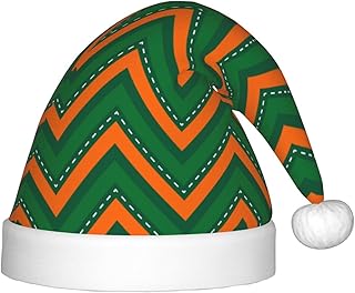 Augenstern Christmas Hat Orange-Green-Line-Plaid Xmas Hat Unisex Santa Hat