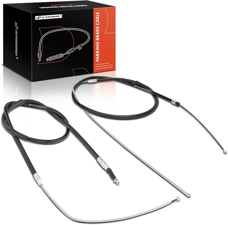 Conjunto de cable de freno de estacionamiento lateral trasero A-Premium compatible con los modelos BMW | para 525i 2003-2007, 525xi 2006-2007, 530i 2003-2007, 530xi 2006-2007, 545i 2004-2005, 550i 2006, juego de 2