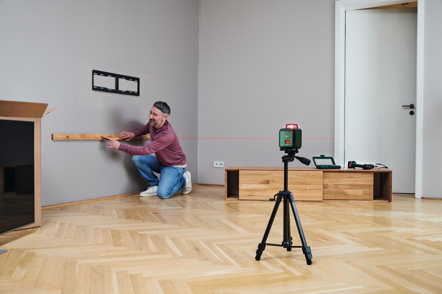 Bosch Livella laser PLL 360-1 (livella laser autolivellante a 360°, precisione ±0,4 mm/m, raggio d'azione 12 m, funzione di inclinazione, in confezione di cartone)