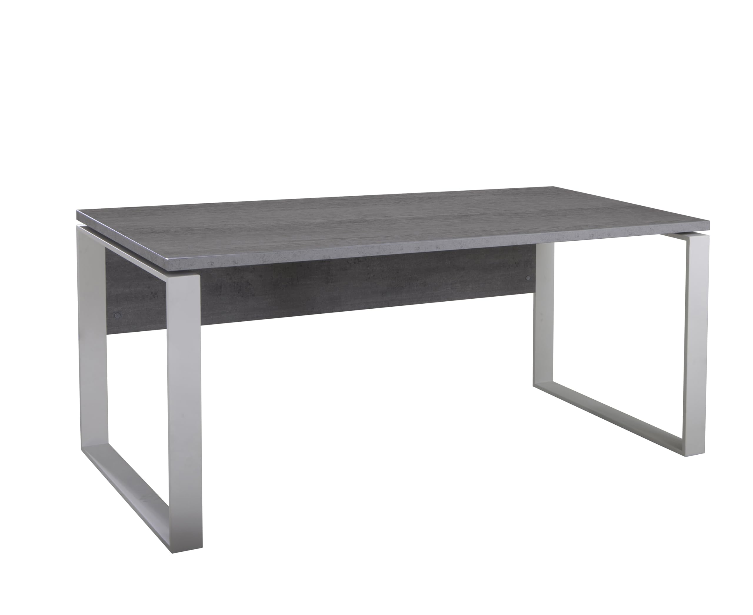Composad | Scrivania della Linea DISEGNO con gambe in metallo, Scrivania PC Moderna, (LxAxP) 170x74,50x80 cm, Colore Grigio Cemento e gambe Bianco, per Ufficio, Studio, Made in Italy