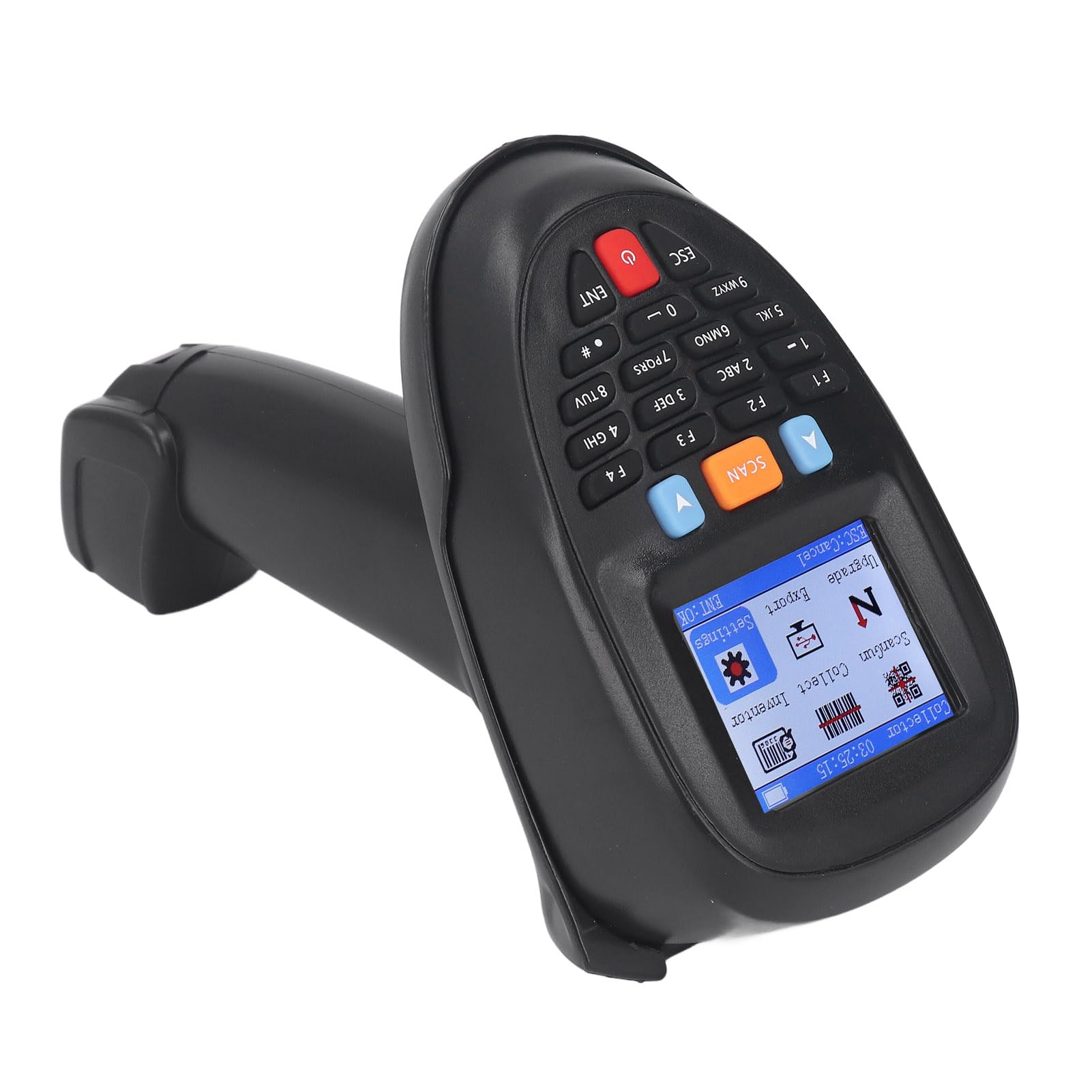 Fafeicy Escáner de Código de Barras Inalámbrico de Mano Lector de Código de Barras 1D de 2,4 GHz con Base de Carga y Pantalla LCD de 2, Pulgadas para Gestión de Inventario y Seguimiento