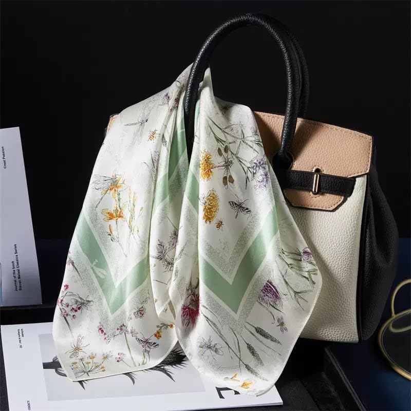 ANDANTINO 100% Mulberry Silk Square Scarf for Hair-25.6" X25.6'' Women Men Natural Silk Neckerchief Digital Printed Headscarf - Image 3