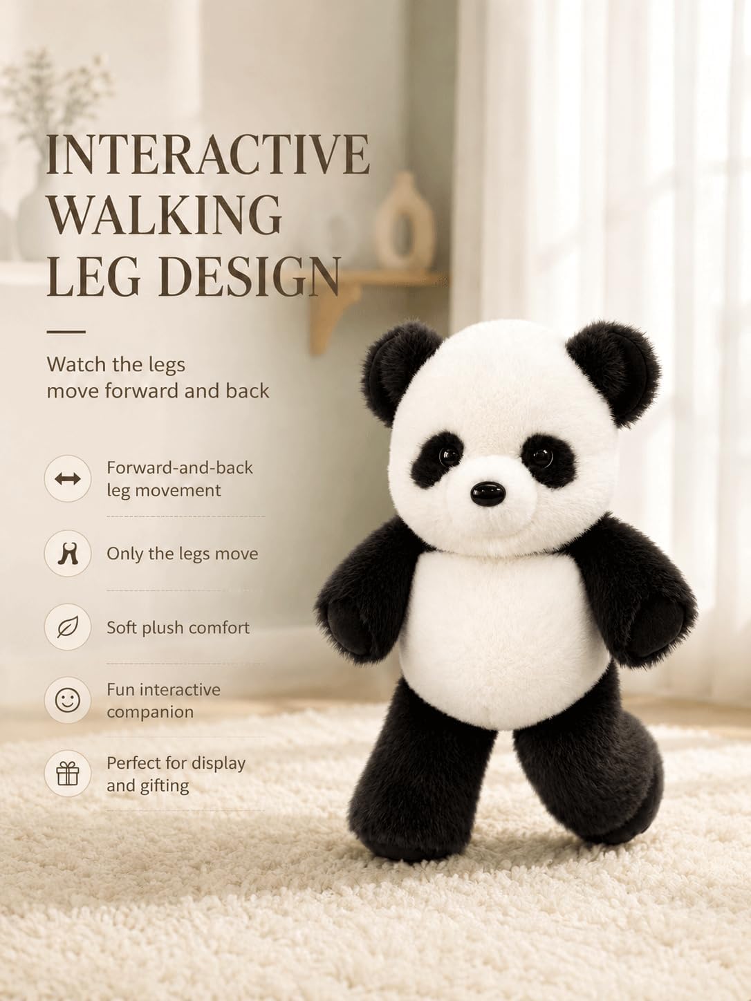 Running Panda Plush, Stress Relief Running Stuffed Animal Plushies Peluche Que Corre, 2026 New Moving Legs Plush, Soft and Cuddly Panda Decor, Creative Gifts for Adults (Panda, 43cm) image 2