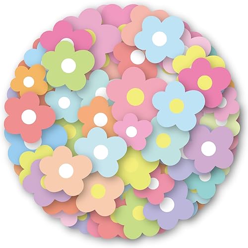 60 calcomanías de flores para álbumes de recortes, mini calcomanías con formas de flores para botella de agua, autoadhesivas, manualidades de