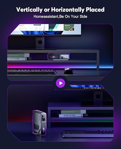 Miniatura 4 de ACEMAGIC Mini PC de escritorio S1 Dual Nic con pantalla LCD DIY y luces RGB, CPU Intel Alder Lake N95 (hasta 3.4 GHz), mini computadoras de