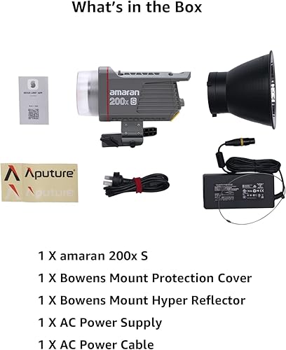 Miniatura 7 de amaran - Luz de video LED bicolor de 200 x S 200 W, control de aplicación Bluetooth, fuente de alimentación CCCA, montaje Bowens, ventilador