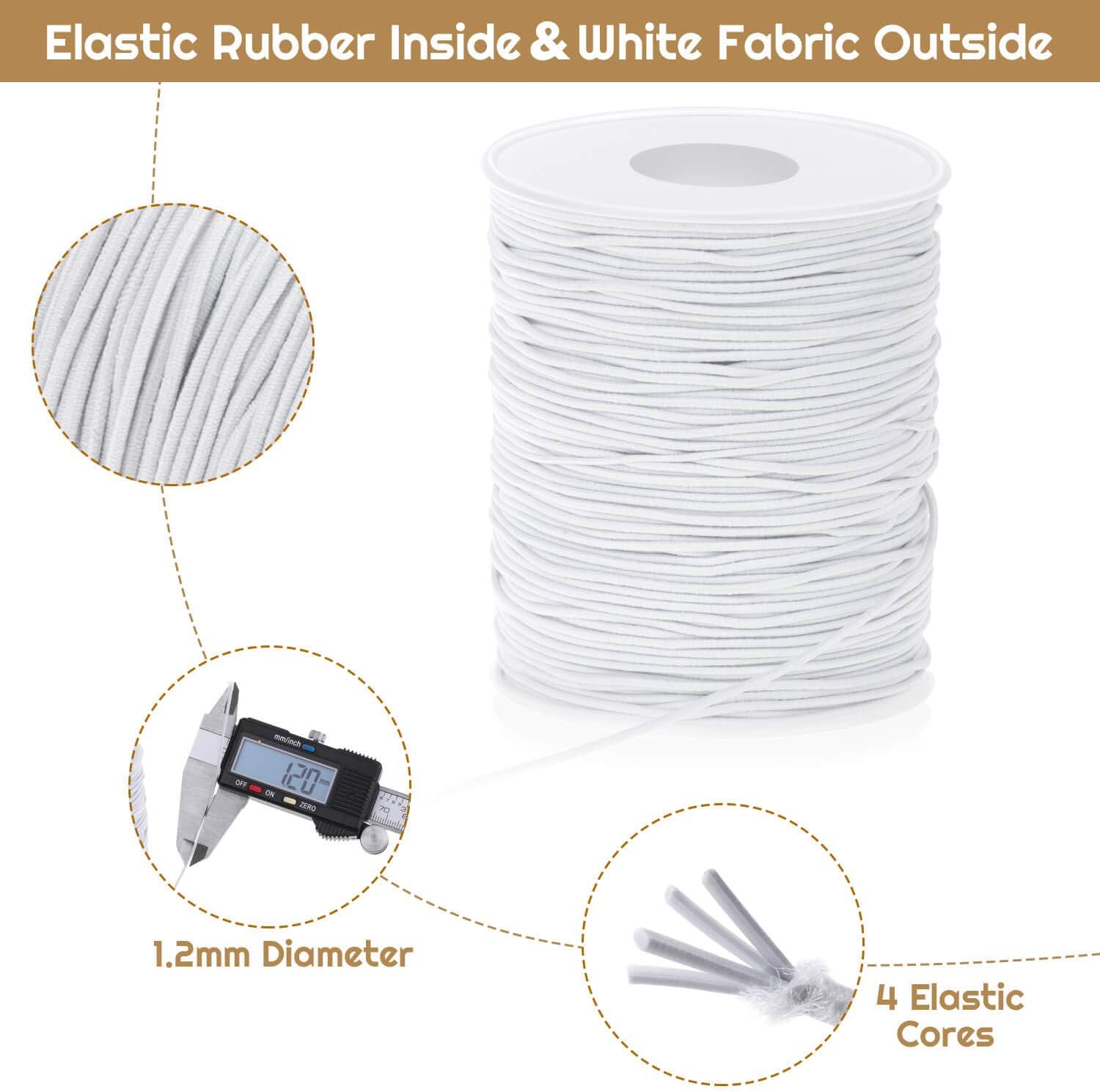 Elastic String, Selizo Stretchy Cord For Bracelets, Necklace, Beading and Sewing (1.2 MM, 109 Yards, White) - Image 3