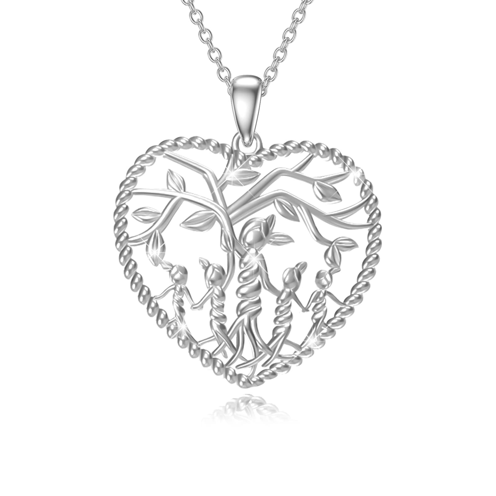 Waysles 2 Stücke BFF Halsketten Mond Sonne 925 Sterling Silb