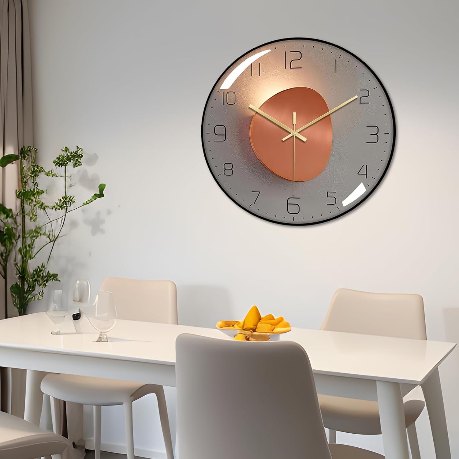 Ergocar Wall Clock, Art Deco Wall Clock, Non-Ticking Silent Modern Metal Wall Clock, Suitable for Living Room, Bedroom, Office,Study Room